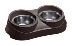 FERPLAST Support Plastique Avec écuelles Inox : 0,4L