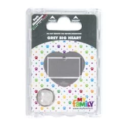 Médaille MyFamily Basic : Grand Coeur, Gris
