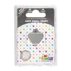 Médaille MyFamily Basic : Petit Coeur, Gris