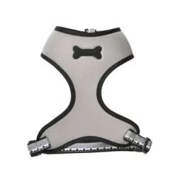 BOBBY Harnais Chat/chien : Broderie Os, Gris, L