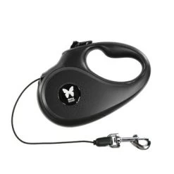 MARTIN SELLIER Laisse Retractable + Cordon S Noir 5M