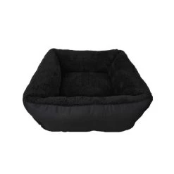 Coussin Carré Doux Noir Pour Chien S